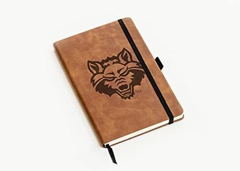 Rico Industries NCAA Arkansas State Red Wolves Brown Laser Engraved Small Notepad Jounral/Notepad 8.25" x 5.25"- Office Accessory in Saudi Arabia
