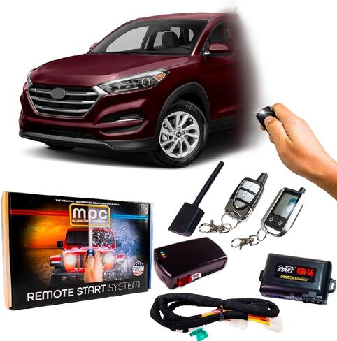 MPC Remote Start Kit Compatible with Hyundai Tucson 2017-2018 || Gas || Semi Plug-n-Play || Includes (2) 5-Button 1-Way Remotes - Up to 1,500 ft Range || Premier USA Tech Support in Saudi Arabia