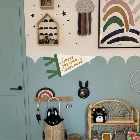 ورأى راية راية ديكور غرفة اللعب البرية، حضانة الأطفال الصغار غرفة نوم غرفة اللعب علم راية، علامة لعب لديكورات الفصول الدراسية للأطفال، 8 × 17 بوصة in Kuwait