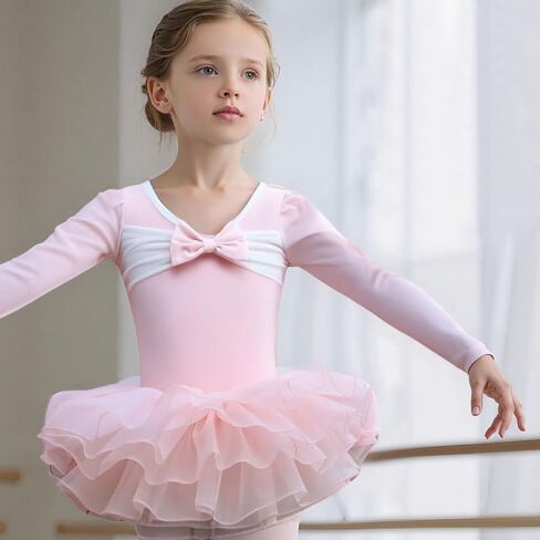 Girls Ballet Dance Leotards with Tutu Skirt for Dance, Party, Performance, Gymnastics Leotard for Kids in Saudi Arabia