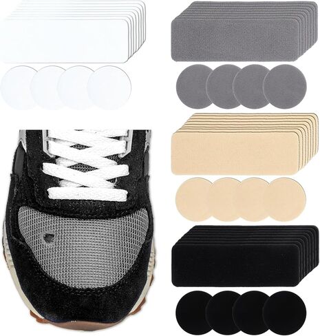 48pcs Shoe Patches for Holes, Shoe Repair Patch, Shoe Patch Rectangular & Round, Hole Repair Patchs for Sports Shoes four Colors in Saudi Arabia