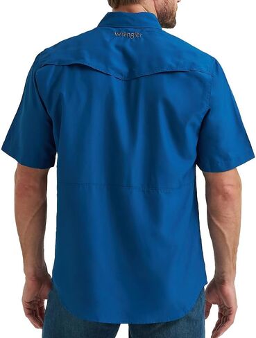 Wrangler Men's Blue Short Sleeve Performance Shirt in Saudi Arabia