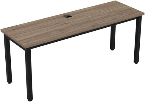 NBF Credenza Desk - Executive Office Desk with Cable Management, Industrial Steel Frame, 1.125" Laminate Top - Cortez Modern Commercial Office Furniture Workstation, 72" W x 24" D, Grey in Saudi Arabia