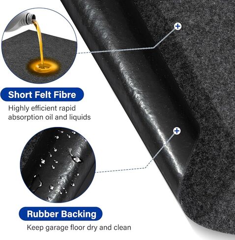 حصيرة منفاخ الثلج، حصيرة انسكاب الزيت الماصة، سجادة أرضية المرآب مقاس 6.6 × 8.5 قدم أسفل السيارة، حصيرة تسرب تسرب وسادات الزيت مع دعم للطقس، قابلة لإعادة الاستخدام، قابلة للغسل، تحمي الأرضية، سجادة صيانة عالية الامتصاص in Kuwait