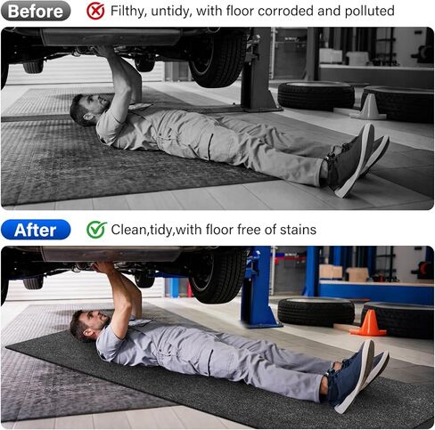 حصيرة منفاخ الثلج، حصيرة انسكاب الزيت الماصة، سجادة أرضية المرآب مقاس 6.6 × 8.5 قدم أسفل السيارة، حصيرة تسرب تسرب وسادات الزيت مع دعم للطقس، قابلة لإعادة الاستخدام، قابلة للغسل، تحمي الأرضية، سجادة صيانة عالية الامتصاص in Kuwait
