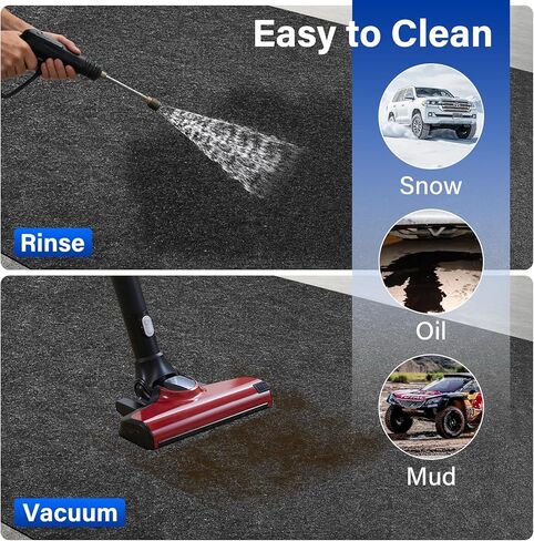 حصيرة منفاخ الثلج، حصيرة انسكاب الزيت الماصة، سجادة أرضية المرآب مقاس 6.6 × 8.5 قدم أسفل السيارة، حصيرة تسرب تسرب وسادات الزيت مع دعم للطقس، قابلة لإعادة الاستخدام، قابلة للغسل، تحمي الأرضية، سجادة صيانة عالية الامتصاص in Kuwait