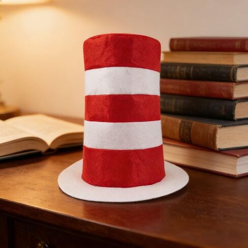 Red and White Stripes Top Hat,Felt Top Hat for Adult Men Women Halloween Party Dress Up in Kuwait