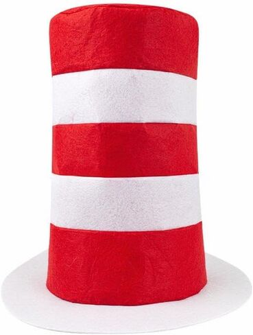 Red and White Stripes Top Hat,Felt Top Hat for Adult Men Women Halloween Party Dress Up in Kuwait