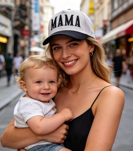 قبعة Mama and Mini Dad - قبعات بيسبول قطنية مطرزة ثلاثية الأبعاد قابلة للتعديل للأباء والأبناء in Kuwait