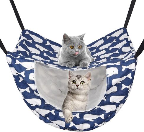Petmolico Cat Hammock for Indoor Cats, 2 Tier Hanging Cat Cage Hammock with Soft Fleece Pet Bed for Kitten Raccoon Ferrets Gerbils, White Tower in Kuwait