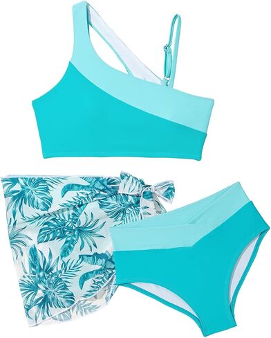 Girls Swimsuit Tween Bathing Suits Girl 3 Pieces Bikini Sets Size 6-15 Years in Kuwait