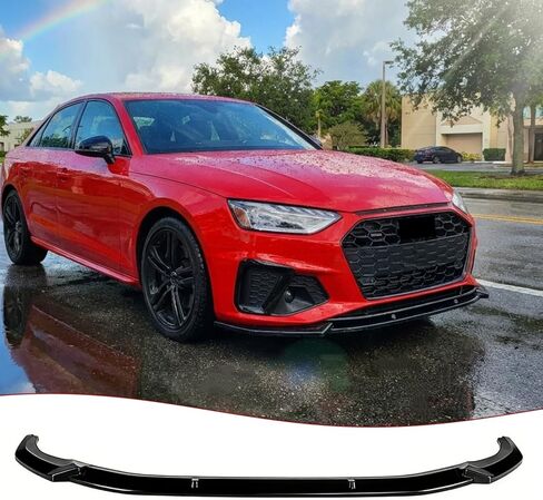 STSEV01 ممتص الصدمات الأمامي للشفاه مناسب لسيارة Audi A5/ S5/ B8 B8.5 2008-2017 + A4/ S4/ B8 B8.5 2008-2016، ملحقات، 3 قطع من مجموعة جسم الذقن لسد الهواء (مظهر كربوني) in Saudi Arabia