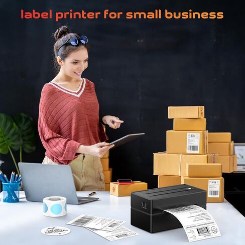 Aixiqee 4x6 Thermal Label Printer, Shipping Label Maker for Small Business | Compatible with Amazon, Ebay, Shopify, Etsy, USPS, UPS, FedEx Package Shipping|Black in Kuwait