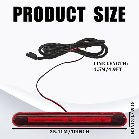 Third Brake Light 24 LED 12V High Mount Stop Light Lamp Assembly, Universal 3rd Brake Lights LED Bar Center Rear Lighting for Car SUV Truck Trailer, Red Waterproof High Position Stop Tail Lamp in Saudi Arabia