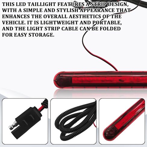 Third Brake Light 24 LED 12V High Mount Stop Light Lamp Assembly, Universal 3rd Brake Lights LED Bar Center Rear Lighting for Car SUV Truck Trailer, Red Waterproof High Position Stop Tail Lamp in Saudi Arabia