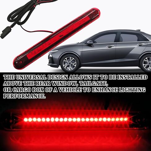 Third Brake Light 24 LED 12V High Mount Stop Light Lamp Assembly, Universal 3rd Brake Lights LED Bar Center Rear Lighting for Car SUV Truck Trailer, Red Waterproof High Position Stop Tail Lamp in Saudi Arabia