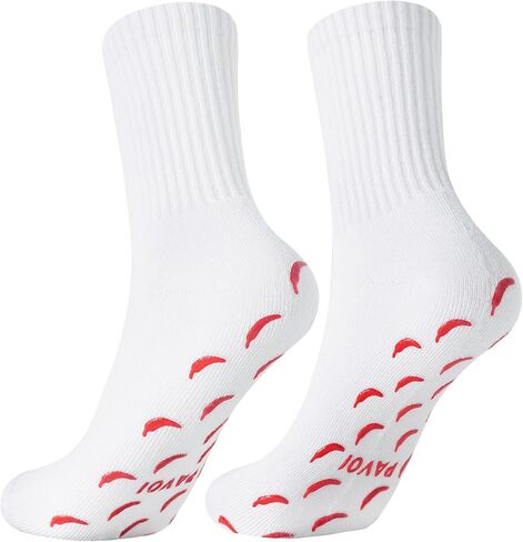PAVOI ACTIVE Pilates Socks with Grips for Women - One Size Non Slip Quarter-Crew Grip Socks for Yoga, Barre - Bamboo Blend in Saudi Arabia
