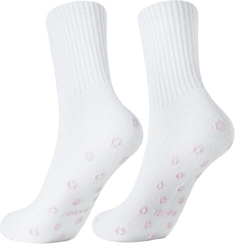 PAVOI ACTIVE Pilates Socks with Grips for Women - One Size Non Slip Quarter-Crew Grip Socks for Yoga, Barre - Bamboo Blend in Saudi Arabia