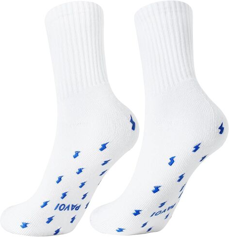 PAVOI ACTIVE Pilates Socks with Grips for Women - One Size Non Slip Quarter-Crew Grip Socks for Yoga, Barre - Bamboo Blend in Saudi Arabia