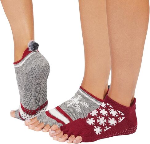 جوارب toesox منخفضة الارتفاع بقبضة نصف إصبع القدم، عبوة من قطعتين، عبوة متعددة من جوارب البيلاتيس والبار واليوجا للنساء والرجال in Kuwait