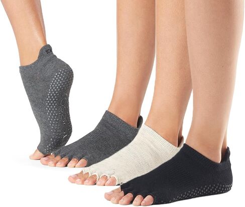 جوارب toesox منخفضة الارتفاع بقبضة نصف إصبع القدم، عبوة من قطعتين، عبوة متعددة من جوارب البيلاتيس والبار واليوجا للنساء والرجال in Kuwait