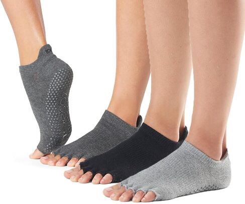 جوارب toesox منخفضة الارتفاع بقبضة نصف إصبع القدم، عبوة من قطعتين، عبوة متعددة من جوارب البيلاتيس والبار واليوجا للنساء والرجال in Kuwait