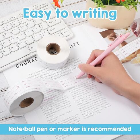8 Rolls 4000 Pieces Removable Food Labels, 1 x 2 Inch Date Stickers for Freezer, Refrigerator Food Containers - Easy to Write On in Saudi Arabia