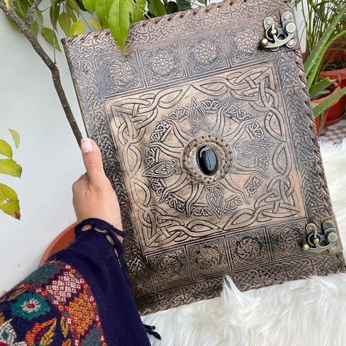 Leather 3 Ring Binder 1 Inch, Three Ring Binders Fits 8.5" x 11" Binders for Photo Album, Home, School and Office Supplies, Leather Portfolio (Carbon Black) in Saudi Arabia