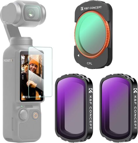 مفهوم K& 3 عبوات - فلاتر سي بي ال ND4 وND8 متوافقة مع اوسمو بوكيت 3، بصريات ملونة محايدة، طلاء متعدد الطبقات، مجموعة فلتر مستقطب ان دي in Kuwait