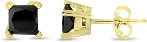 Black Diamond Princess Studs in 14K gold in Saudi Arabia