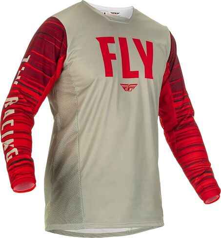 Fly Racing 2022 Adult Kinetic Wave Jersey (Light Grey/Red, Medium) in Saudi Arabia
