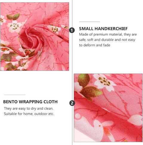 VALICLUD Bento Wrapping Cloth Cherry Flower Rabbit Printed Handkerchief Japanese Style Bento Lunch Bandana Cover Bag Decorative Table Cloth for Home Picnic Camping Outdoor Pink in Saudi Arabia