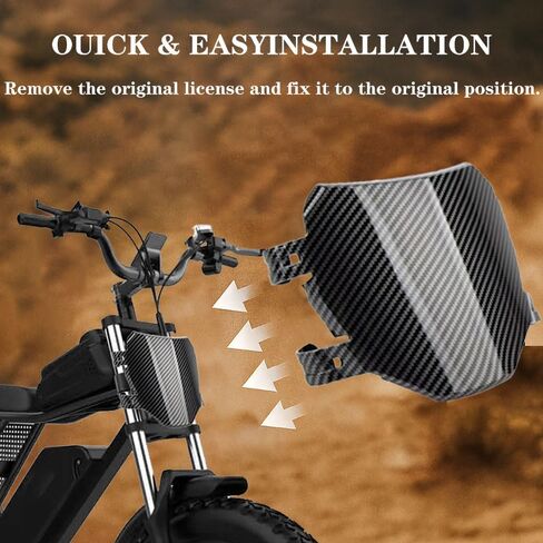 متوافق مع Ridstar Q20، Super 73 S1/S2/Y1/RX، Tuttio Soleil 01، Surron Light Bee X/S، Talaria Sting MX3/MX4/MX5، X160/X260 - لوحة الأرقام الأمامية للدراجة الكهربائية العالمية (نمط ألياف الكربون) in Kuwait