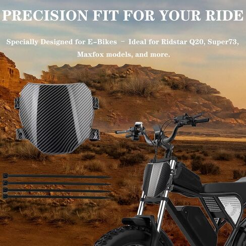 متوافق مع Ridstar Q20، Super 73 S1/S2/Y1/RX، Tuttio Soleil 01، Surron Light Bee X/S، Talaria Sting MX3/MX4/MX5، X160/X260 - لوحة الأرقام الأمامية للدراجة الكهربائية العالمية (نمط ألياف الكربون) in Kuwait