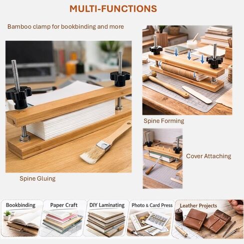 Bamboo Bookbinding Spine Press, 11 Inch Narrow Book Press for Spine Shaping and Bookbinding, for DIY Book in Saudi Arabia