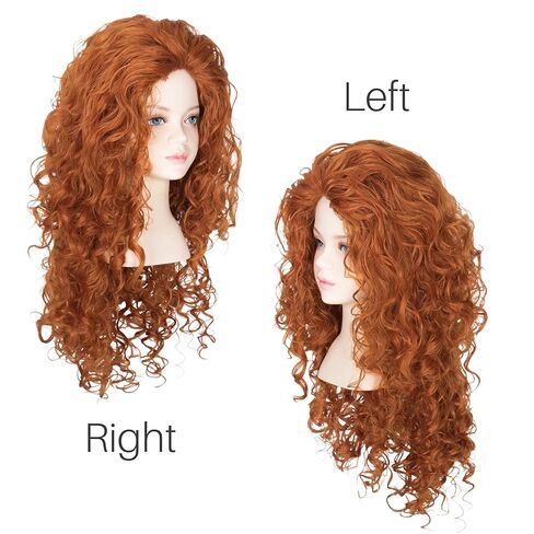 Long Curly Ginger Orange Princess Cosplay Wig Reddish Brown Halloween Party Wig in Saudi Arabia