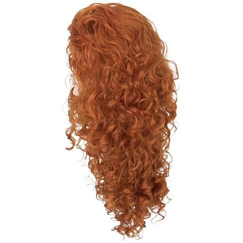 Long Curly Ginger Orange Princess Cosplay Wig Reddish Brown Halloween Party Wig in Saudi Arabia