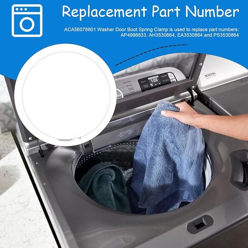 ACA56078801 Outer Door Boot Seal Clamp Washer Door Gasket Retaining Ring, Fit for LG & Kenmore Front Load Washer, Replaces ACA56078800 ACA56078802 PS3530864 AP4998833, with Extra Spring in Saudi Arabia