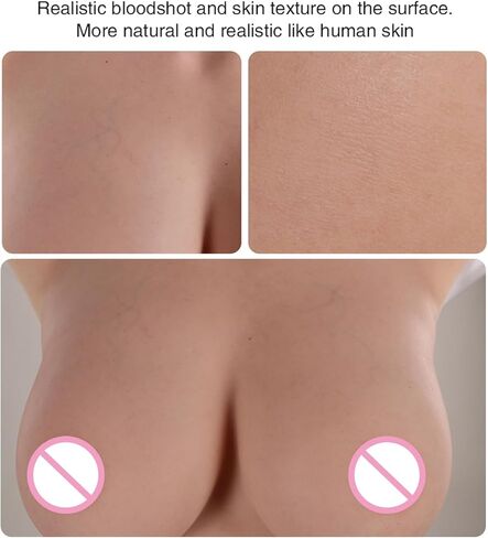Oil-free 8th Generation Silicone Breastplate With Makeup Skin Float Point Inside Airbag Silicone Filler Touch Soft (Beige, XL-K Flocking) in Kuwait