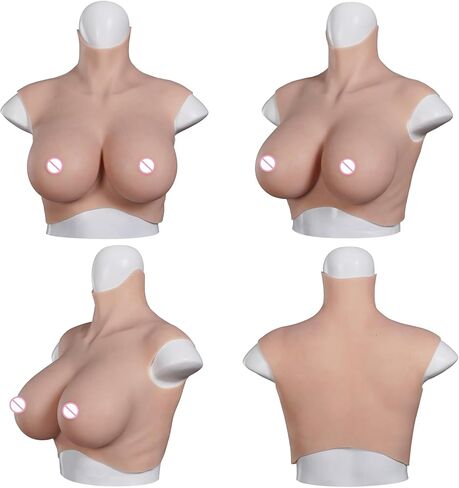 Oil-free 8th Generation Silicone Breastplate With Makeup Skin Float Point Inside Airbag Silicone Filler Touch Soft (Beige, XL-K Flocking) in Kuwait
