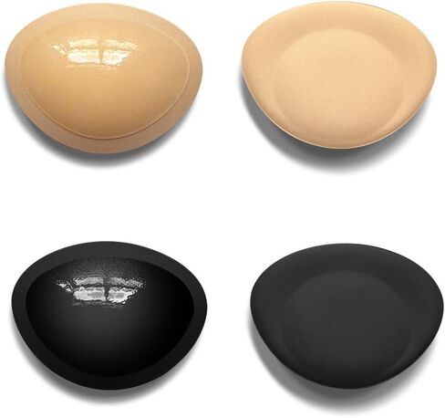 2 Pairs Women Silicone Adhesive Bra Pads Waterproof Push-Up Inserts Reusable Sticky Breast Lift Pads for Swimsuits Bikini Dress in Saudi Arabia
