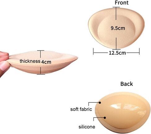 2 Pairs Women Silicone Adhesive Bra Pads Waterproof Push-Up Inserts Reusable Sticky Breast Lift Pads for Swimsuits Bikini Dress in Saudi Arabia