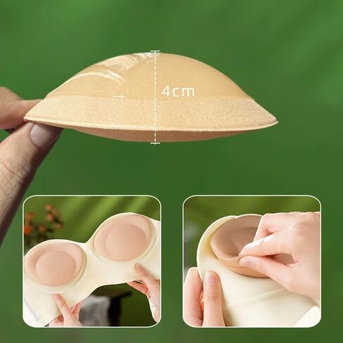 2 Pairs Women Silicone Adhesive Bra Pads Waterproof Push-Up Inserts Reusable Sticky Breast Lift Pads for Swimsuits Bikini Dress in Saudi Arabia