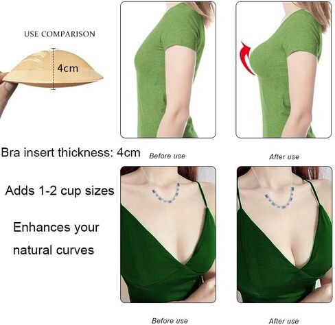 2 Pairs Women Silicone Adhesive Bra Pads Waterproof Push-Up Inserts Reusable Sticky Breast Lift Pads for Swimsuits Bikini Dress in Saudi Arabia