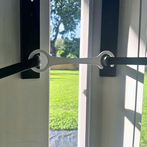 French Door Spacer Holder | Easy to Use French Door Holder | Lets Breeze Flow & Keeps Doors from Flapping in Wind | Made in USA (White, Regular) in Saudi Arabia