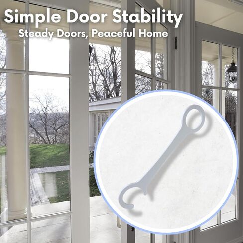 French Door Spacer Holder | Easy to Use French Door Holder | Lets Breeze Flow & Keeps Doors from Flapping in Wind | Made in USA (White, Regular) in Saudi Arabia