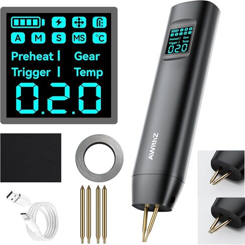 ماكينة لحام نقطة البطارية، ماكينة لحام البقعة المحمولة AWithZ 11 ترس قابلة للتعديل، أوضاع أوتوماتيكية ويدوية لحام البطارية لبطارية 18650، صفائح لحام النيكل، الحديد، الفولاذ المقاوم للصدأ (2M نيكل) in Kuwait