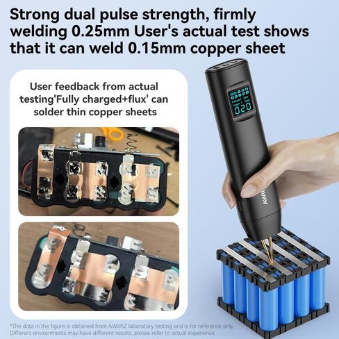 ماكينة لحام نقطة البطارية، ماكينة لحام البقعة المحمولة AWithZ 11 ترس قابلة للتعديل، أوضاع أوتوماتيكية ويدوية لحام البطارية لبطارية 18650، صفائح لحام النيكل، الحديد، الفولاذ المقاوم للصدأ (2M نيكل) in Kuwait