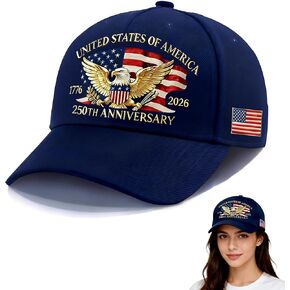 250 Anniversary USA Hat for Men Women,Eagle Printed Adjustable Baseball Cap,Patriotic 250th Gift for Husband,Veteran in Saudi Arabia