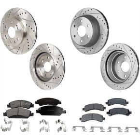 طقم فرامل قرصية بديلة ووسادة تناسب شيفروليه إكسبريس 1500 2009-2014 5.3L V8 أمامي وخلفي (شاحنة الركاب) in Kuwait